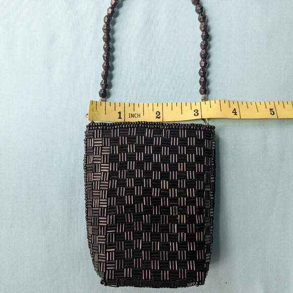Vintage Black Beaded Phone/Cigarette/Tissue Pouch/Purse with Remove-able Strap - Picture 10 of 14